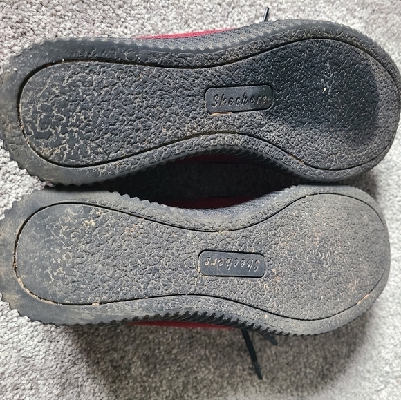 VINTAGE Maroon Red Suede Skechers Creeper Platform Shoes Size 6.5 - Picture 8 of 13